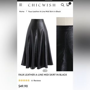 Chicwish faux leather maxi skirt